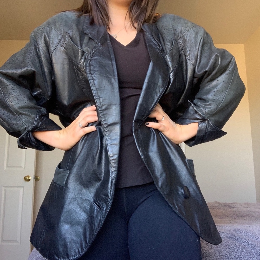 Rare Vintage Distressed Berman’s Leather Coat